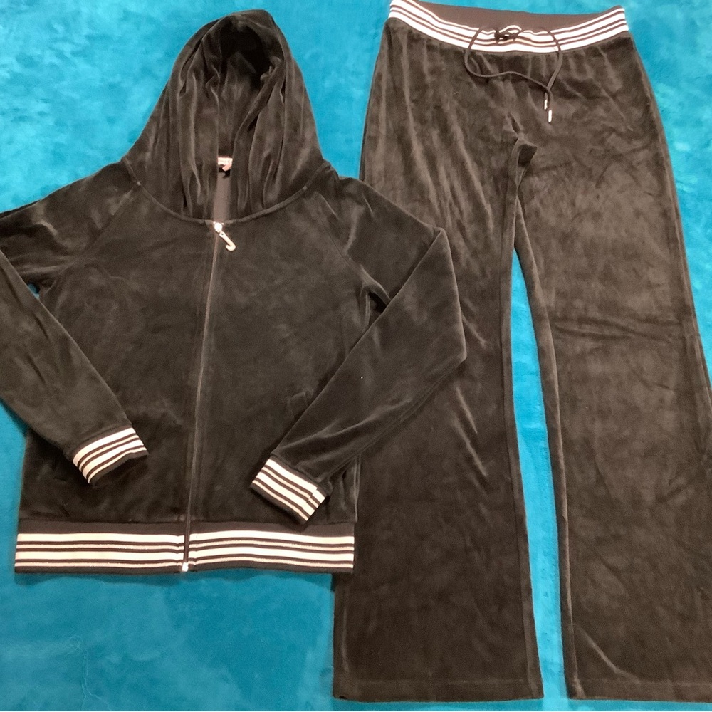 Juicy Couture Velour 28 x 30 Pants Zip Up Hoodie Tracksuit